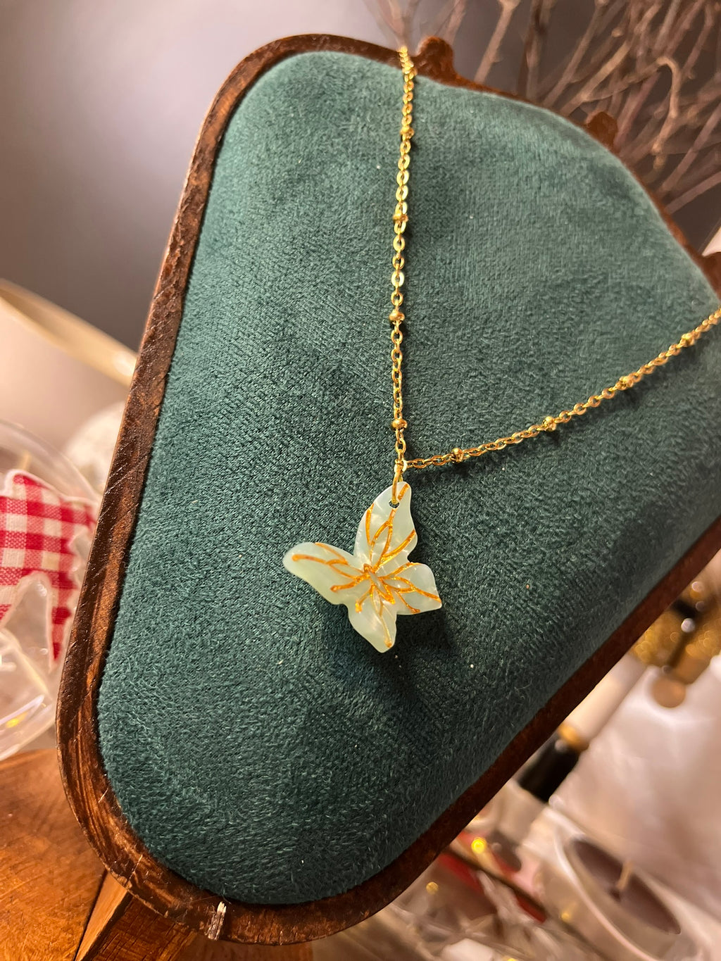 Collier "Papillon Jade"