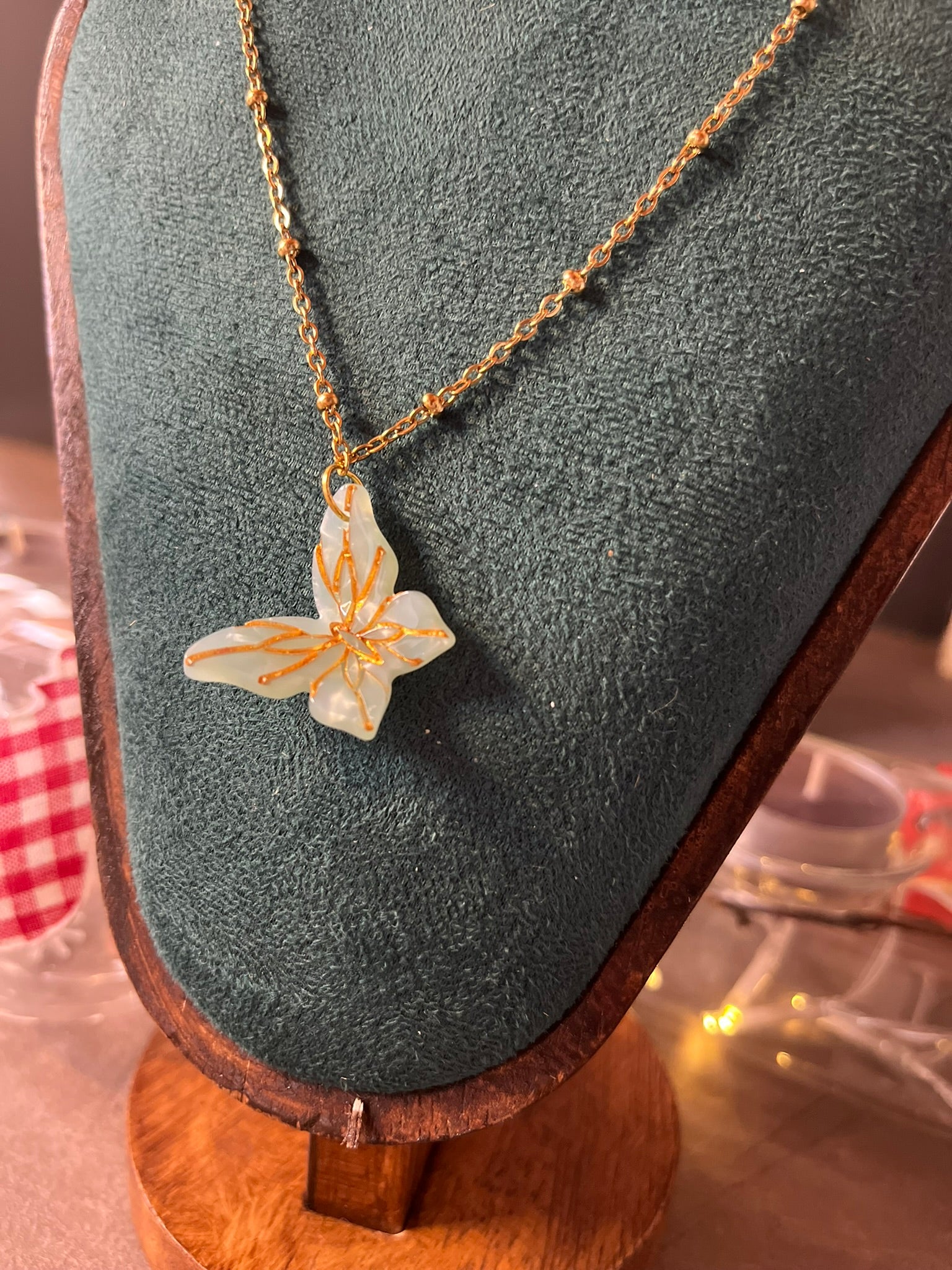 Collier "Papillon Jade"