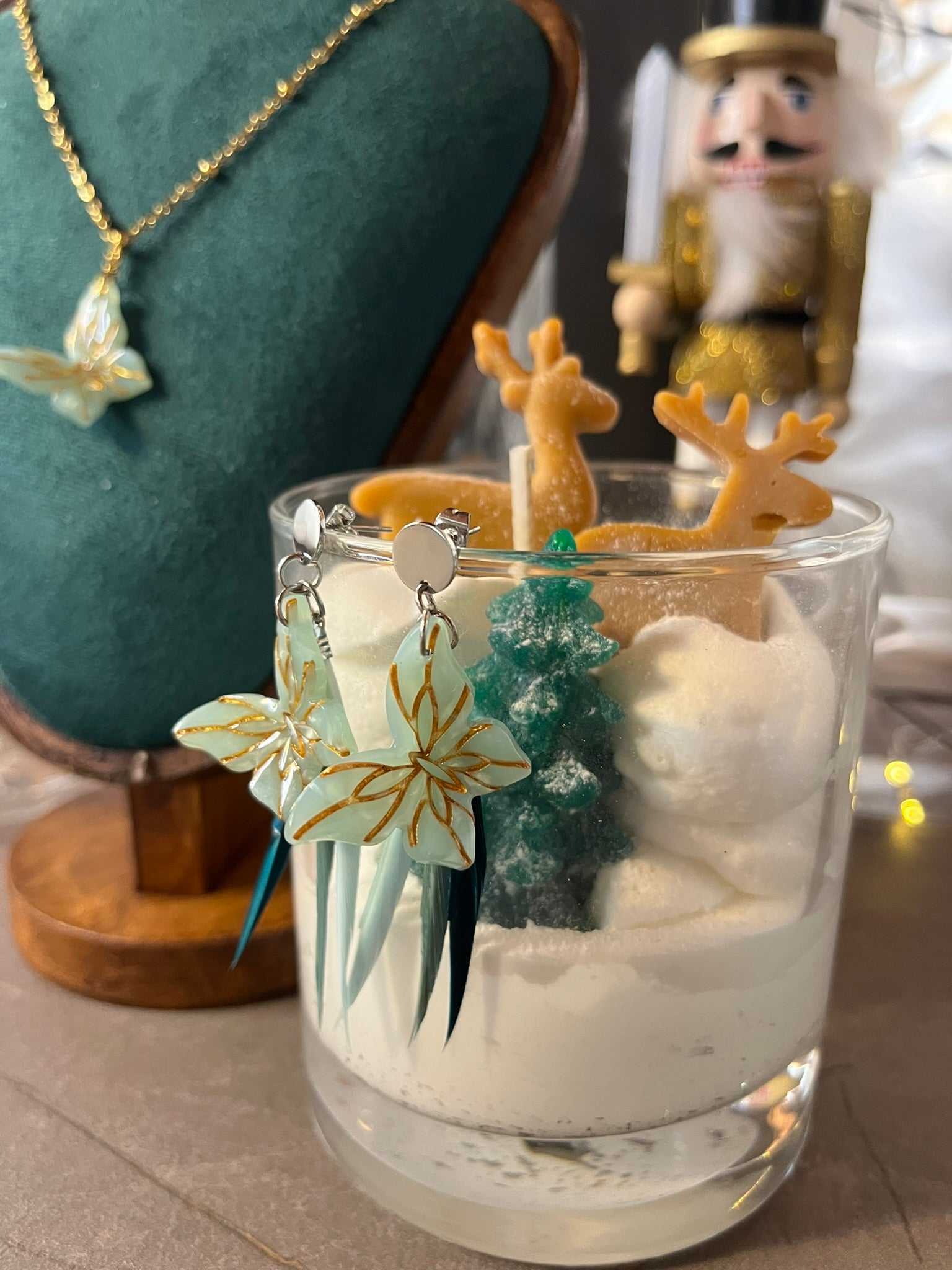 Boucles d'Oreilles "Papillon Jade"