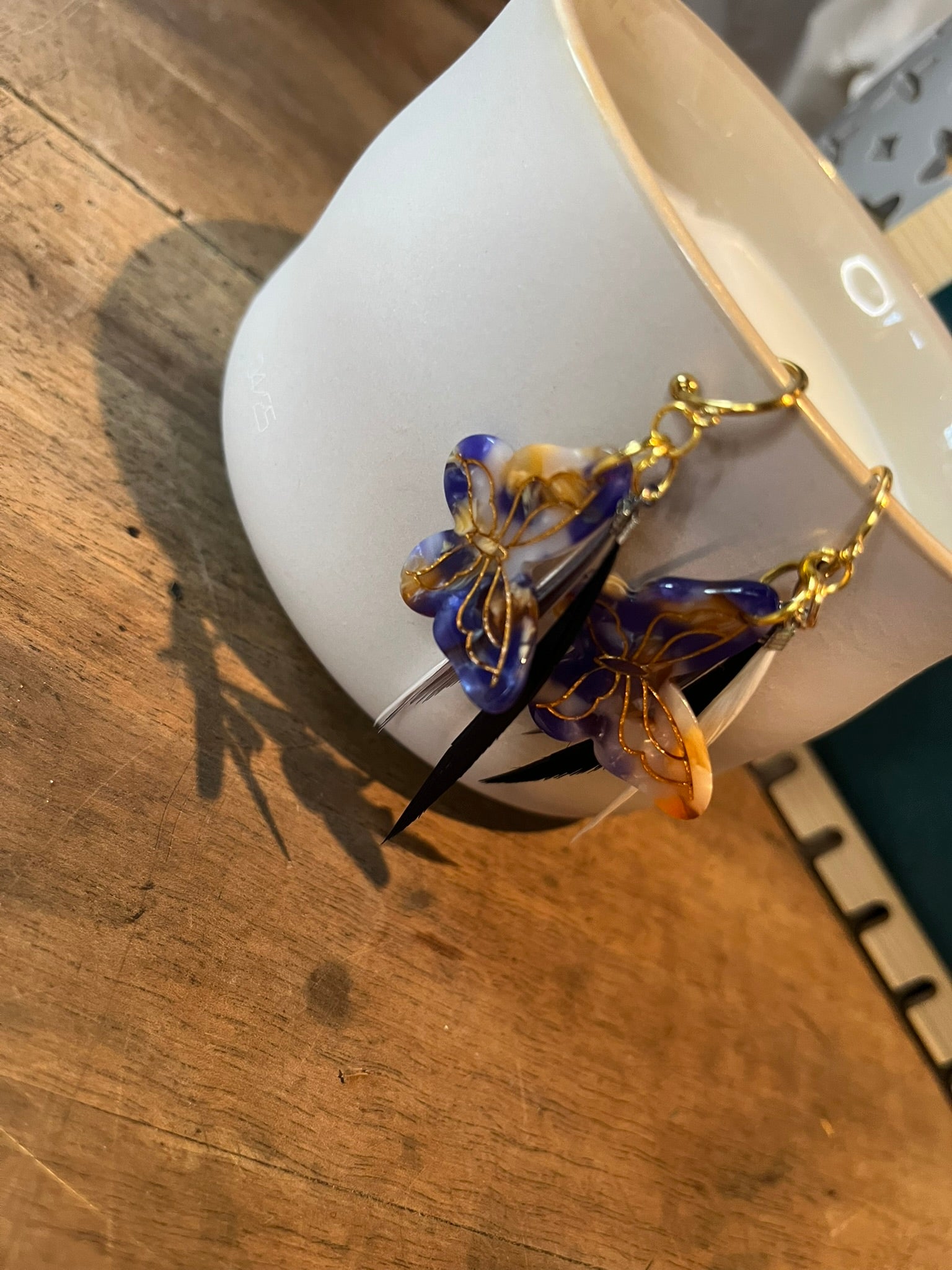 Boucles d'oreilles "Papillon Plume"