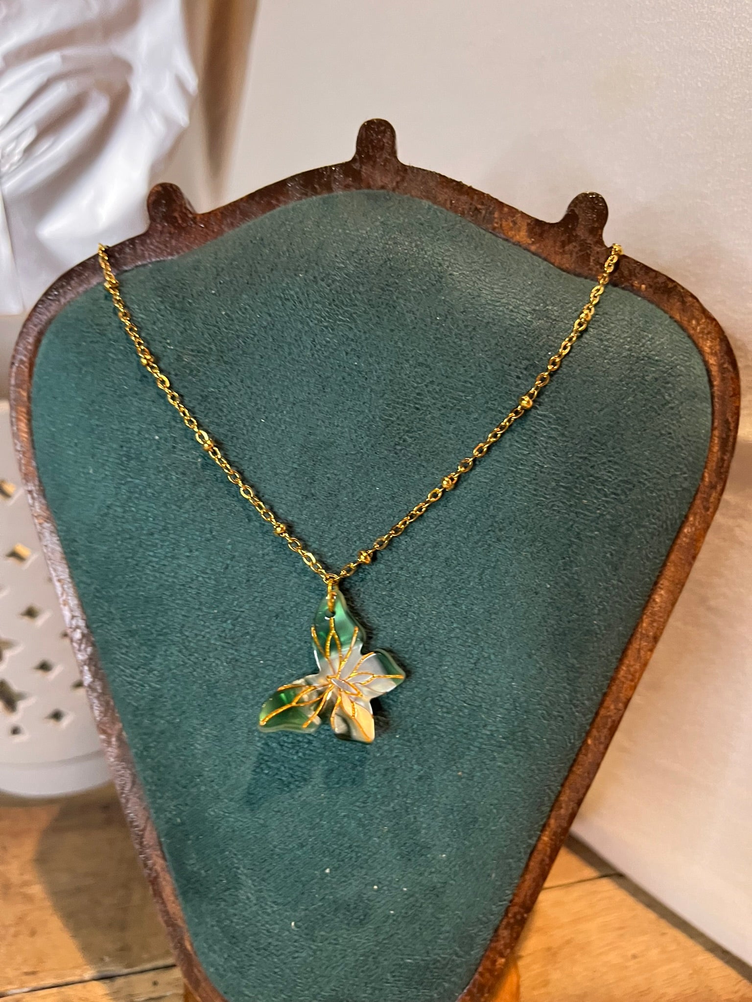 Collier "Papillon Emeraude"