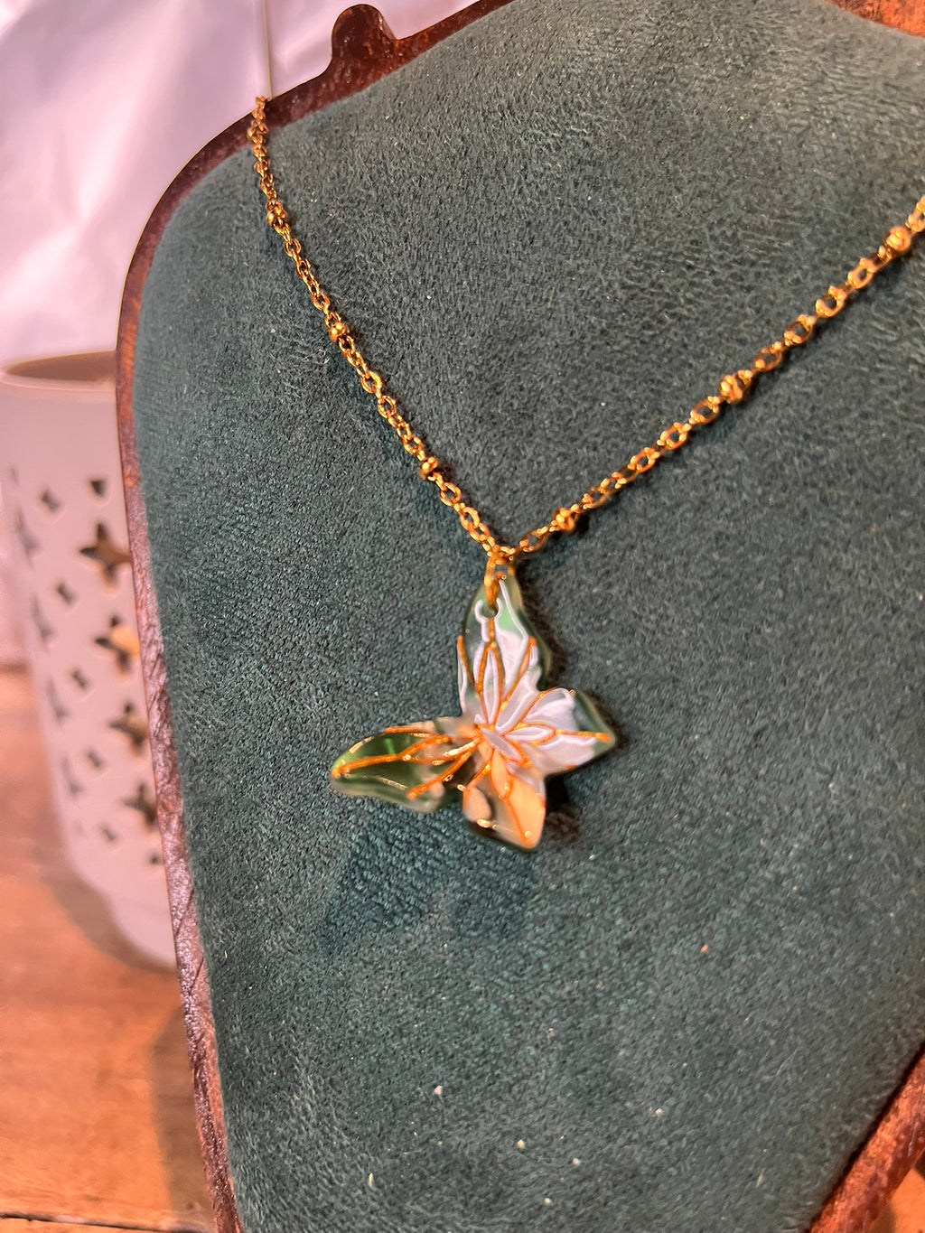 Collier "Papillon Emeraude"