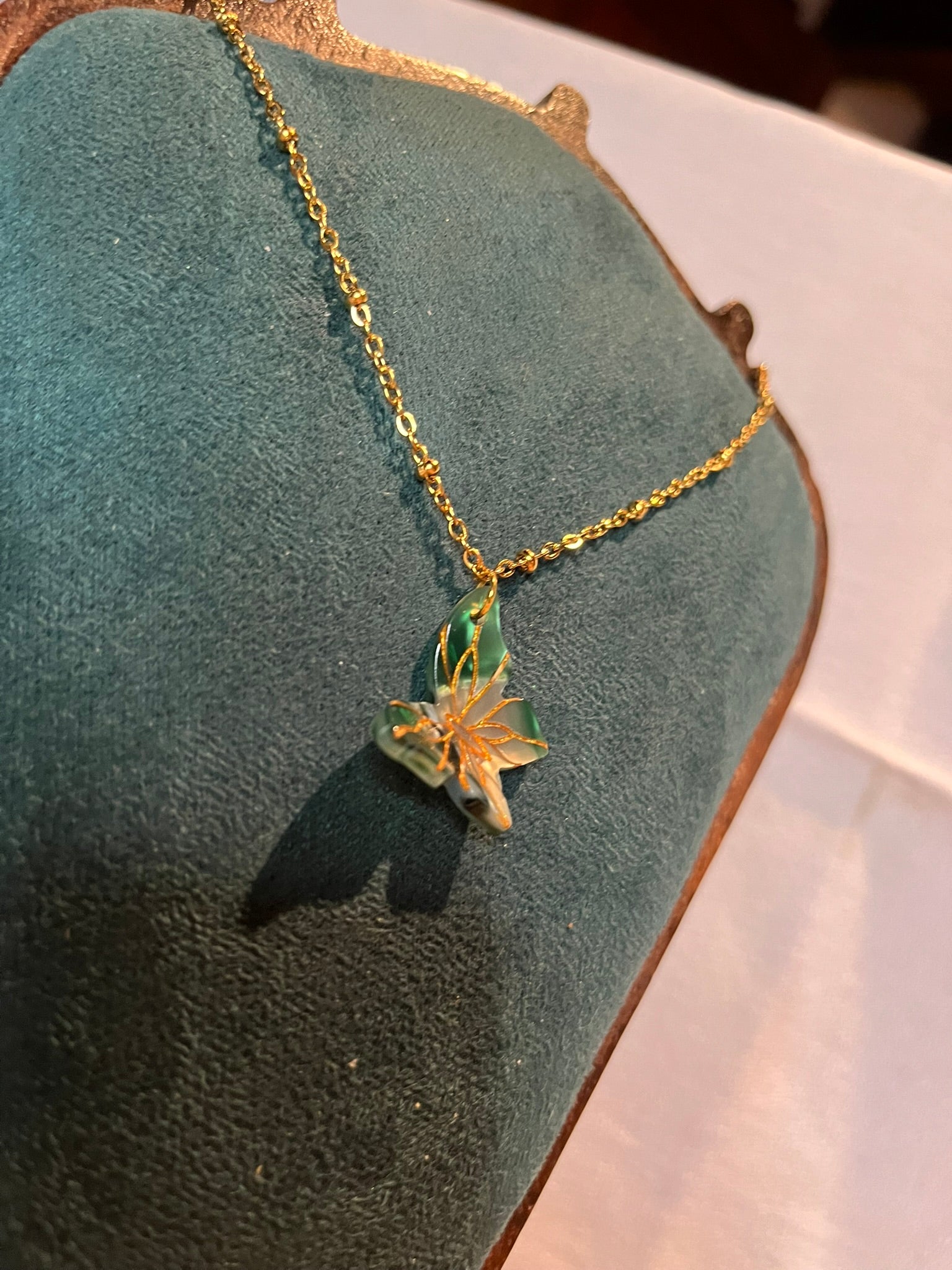 Collier "Papillon Emeraude"